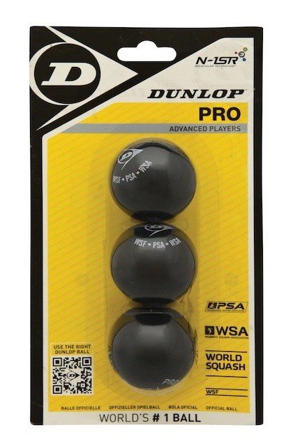 Dunlop 3 palline da squash professionali